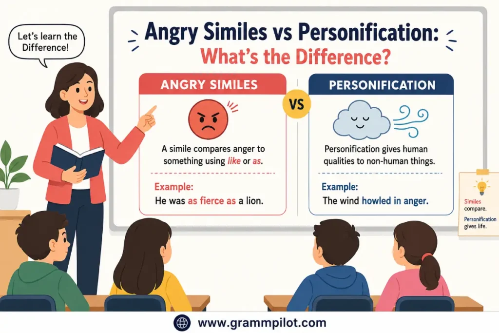 Angry Similes vs Personification: What's the Difference?