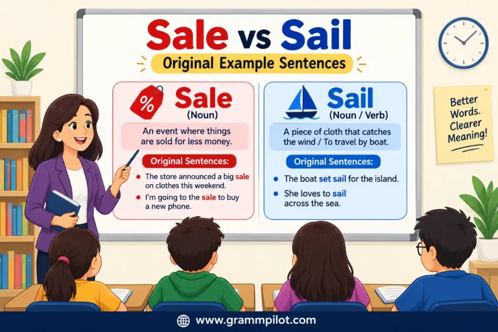 Example Sentences "Sale vs Sail"