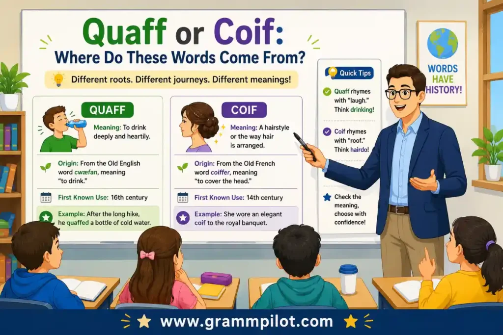 Quaff or Coif: Where Do These Words Come From?