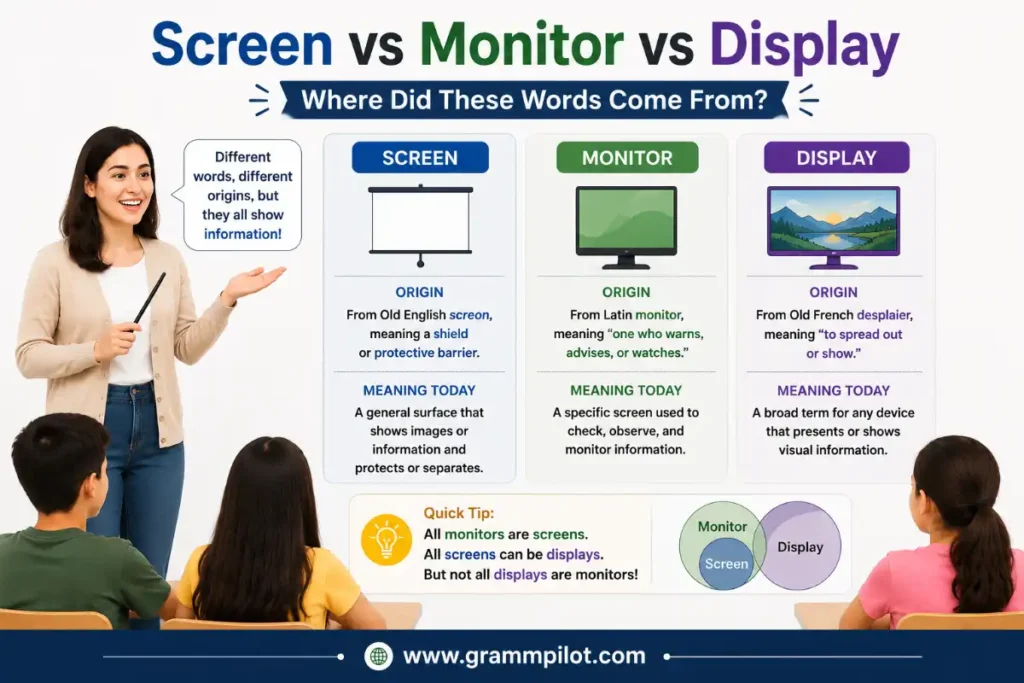 Screen vs Monitor vs Display:Where Did These Words Come From?