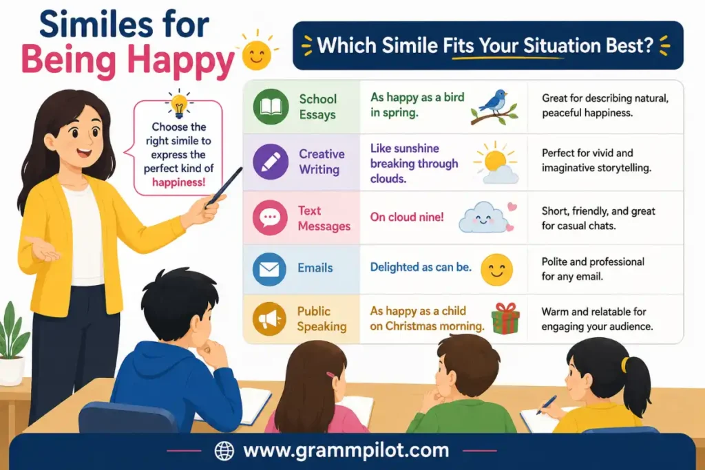 Similes for Being Happy: Which Simile Fits Your Situation Best?
