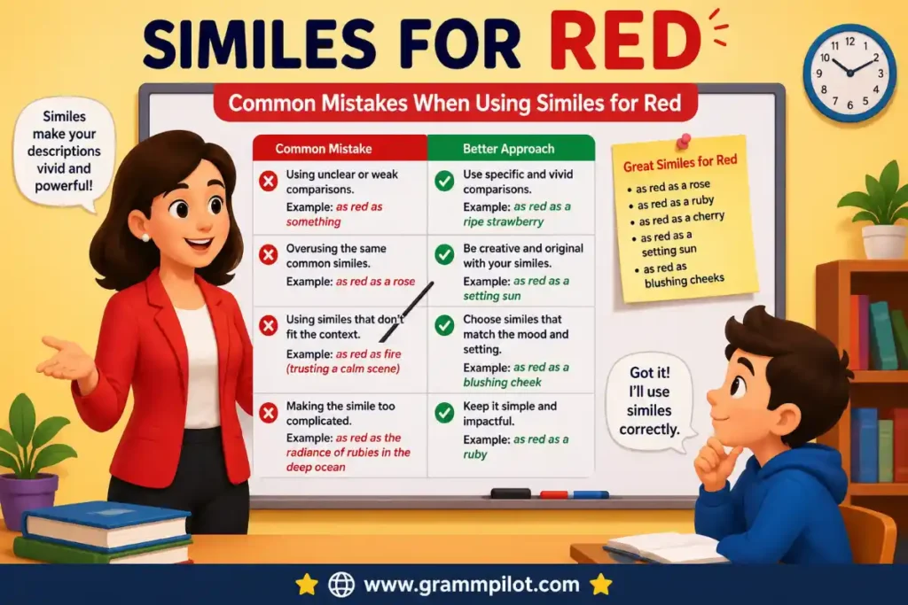Common Mistakes When Using Similes for Red