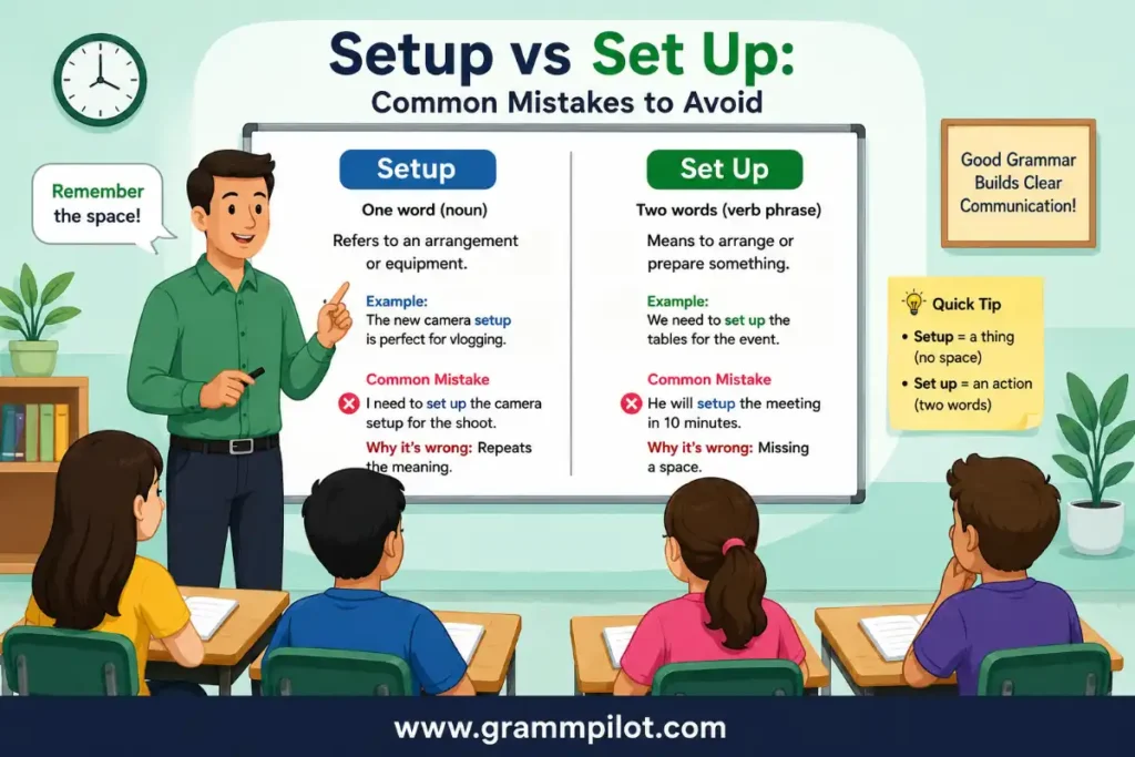 Common Mistakes With Setup vs Set Up