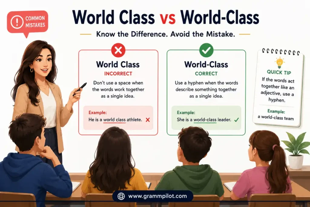 Common mistakes with world class vs world-class
