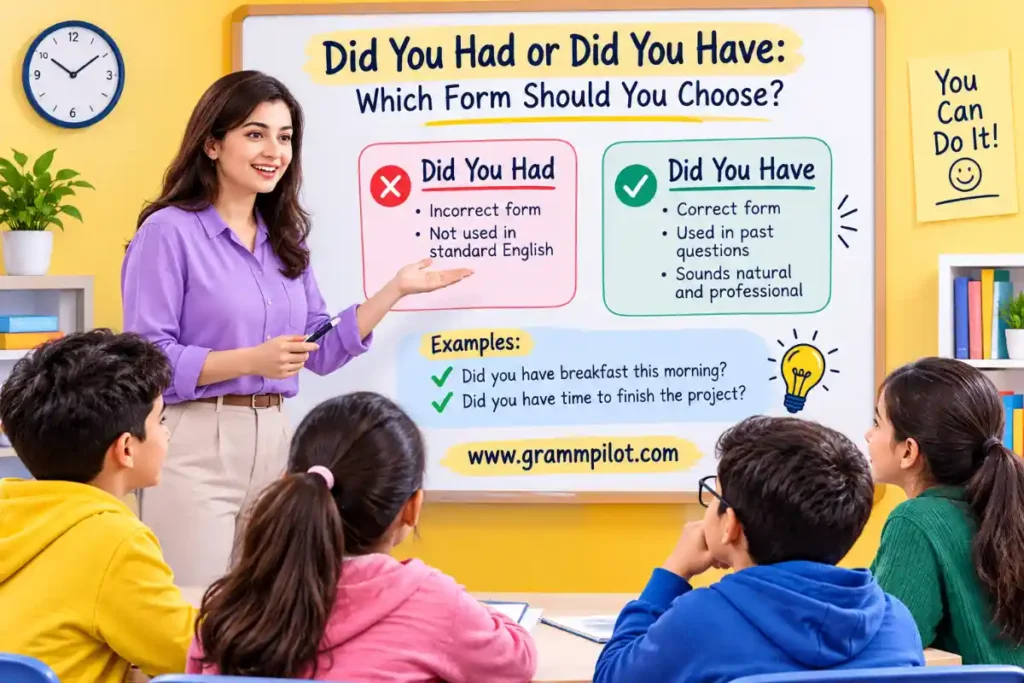 Did You Had or Did You Have: Which Form Should You Choose?