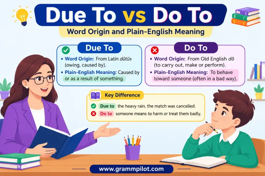 Due To vs Do To: Word Origin and Plain-English Meaning