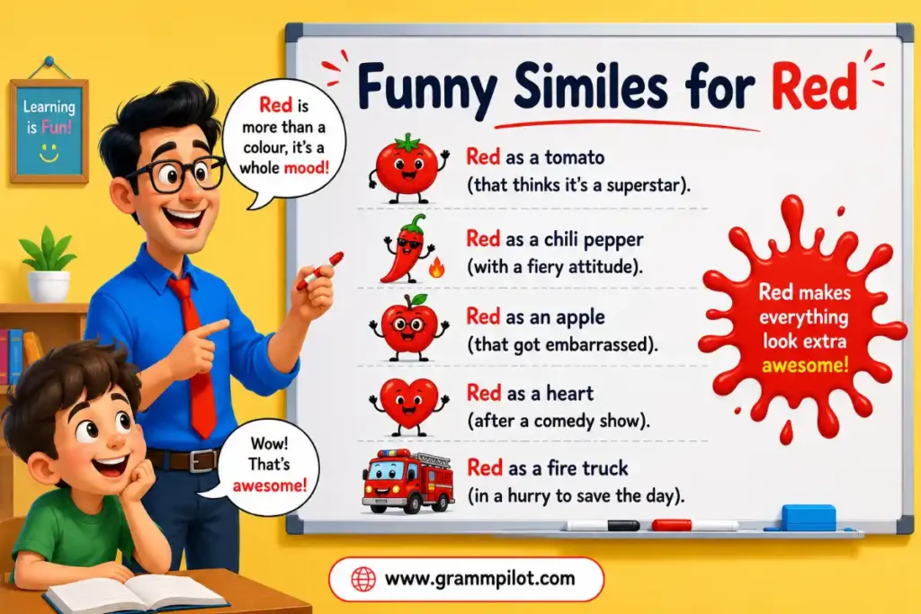 Funny Similes for Red