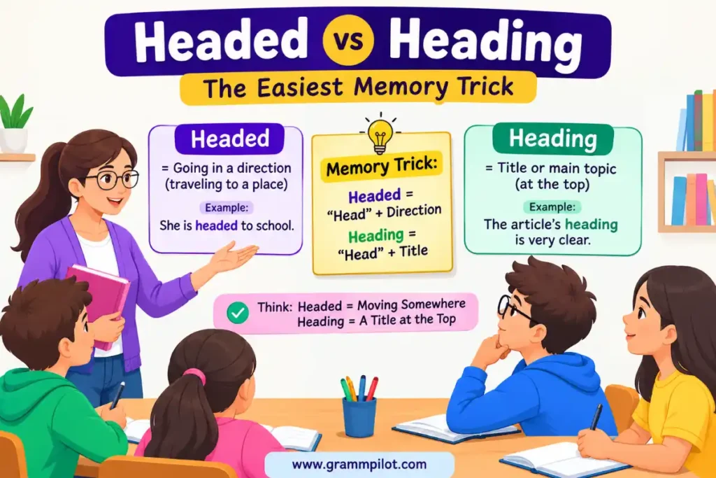 Headed vs Heading: the easiest memory trick