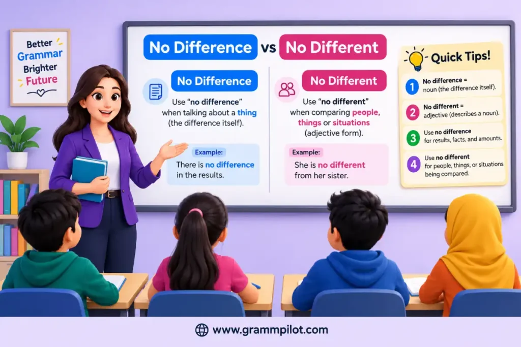 Quick Tips for Choosing Between No Difference vs No Different