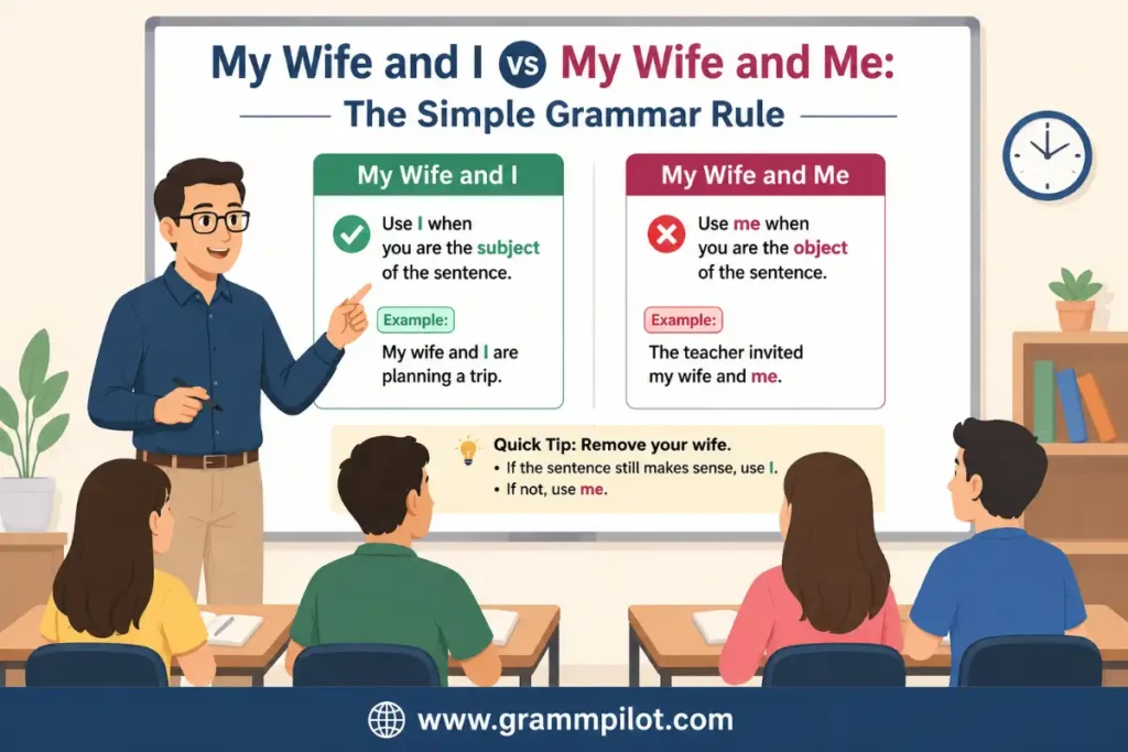 My Wife and I vs My Wife and Me: The Simple Grammar Rule