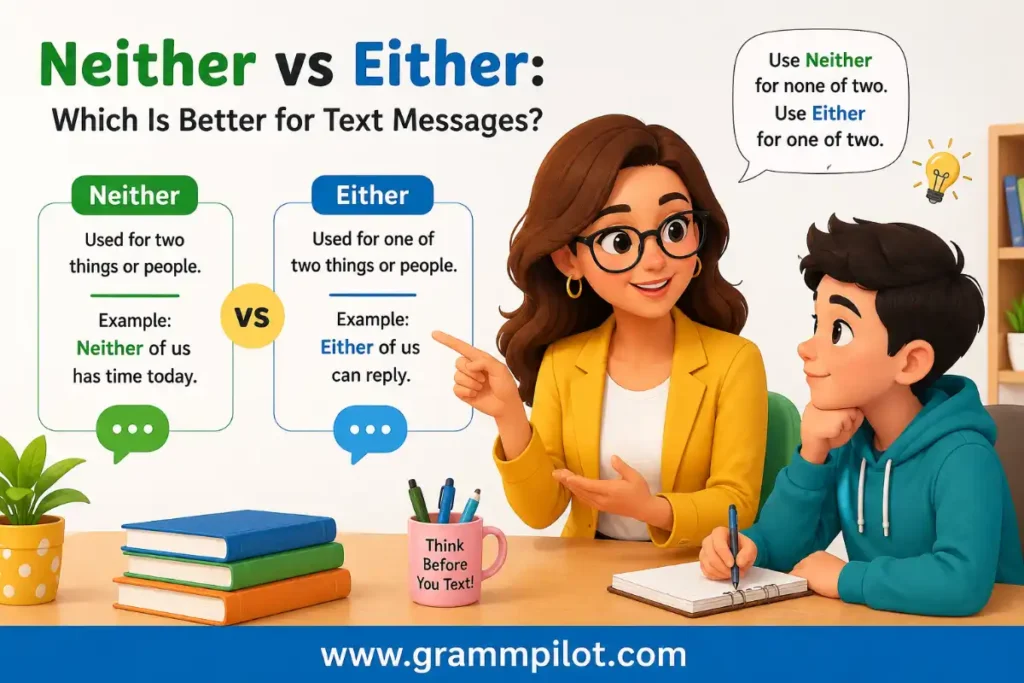 Neither vs Either: Which Is Better for Text Messages?