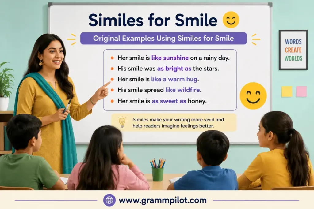 Original Examples Using Similes for Smile