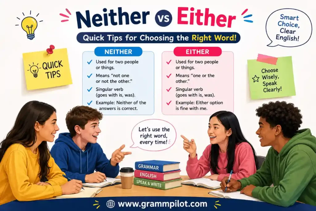Quick Tips for Choosing the Right Word Between "Neither vs Either"