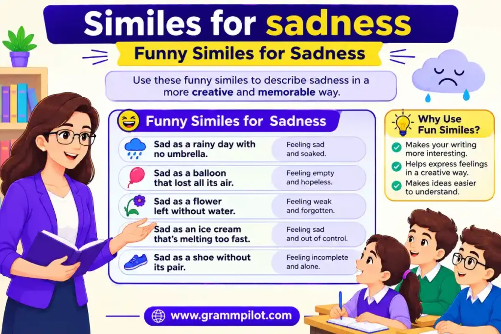 Funny Similes for Sadness