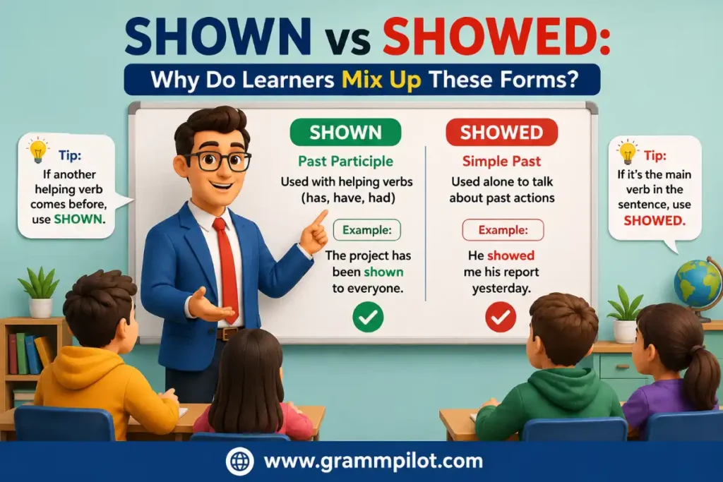 Shown vs Showed: Why Do Learners Mix Up These Forms?