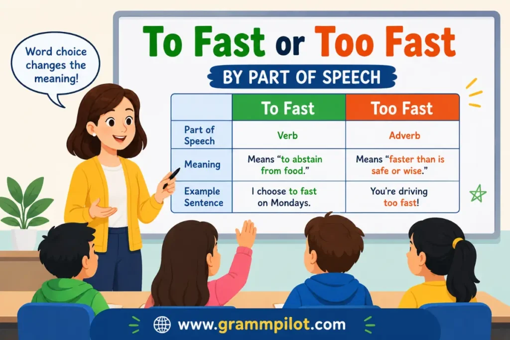 To Fast or Too Fast by Part of Speech