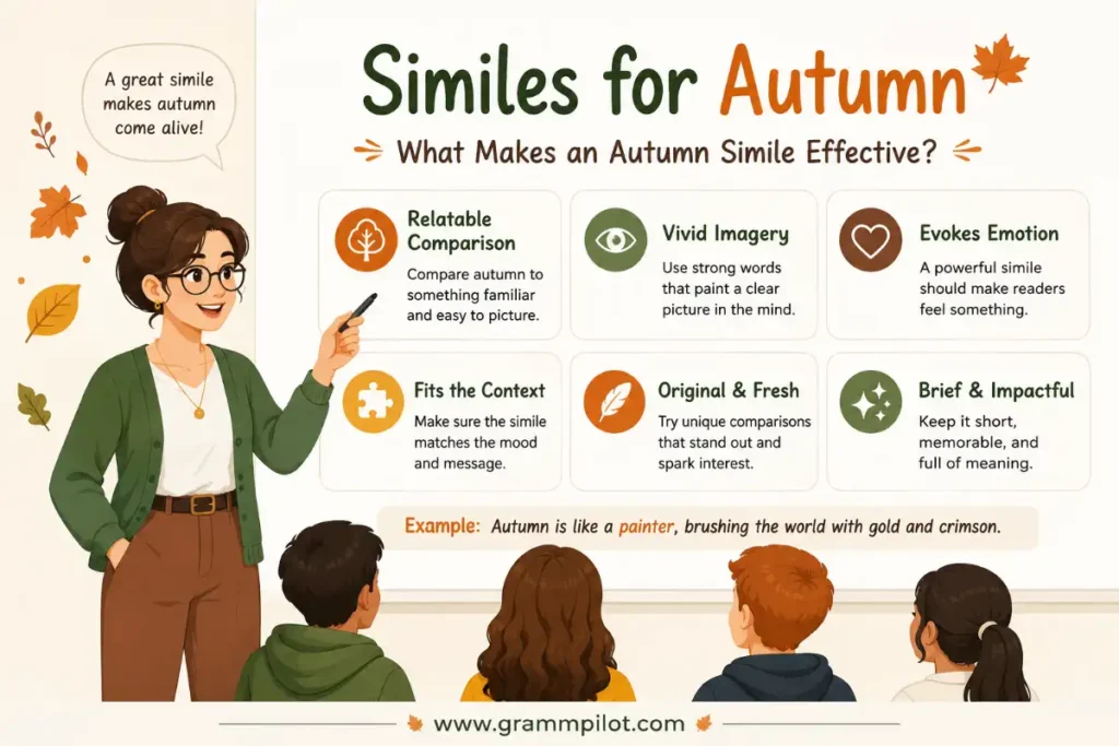 What makes an autumn simile effective?