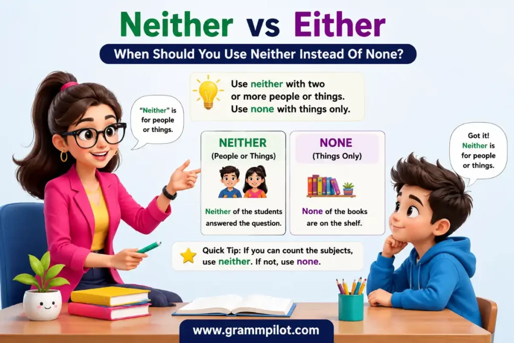 When Should You Use Neither Instead Of None?
