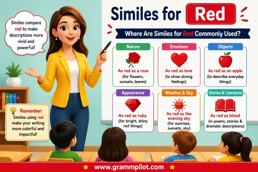 Where Are Similes for Red Commonly Used?