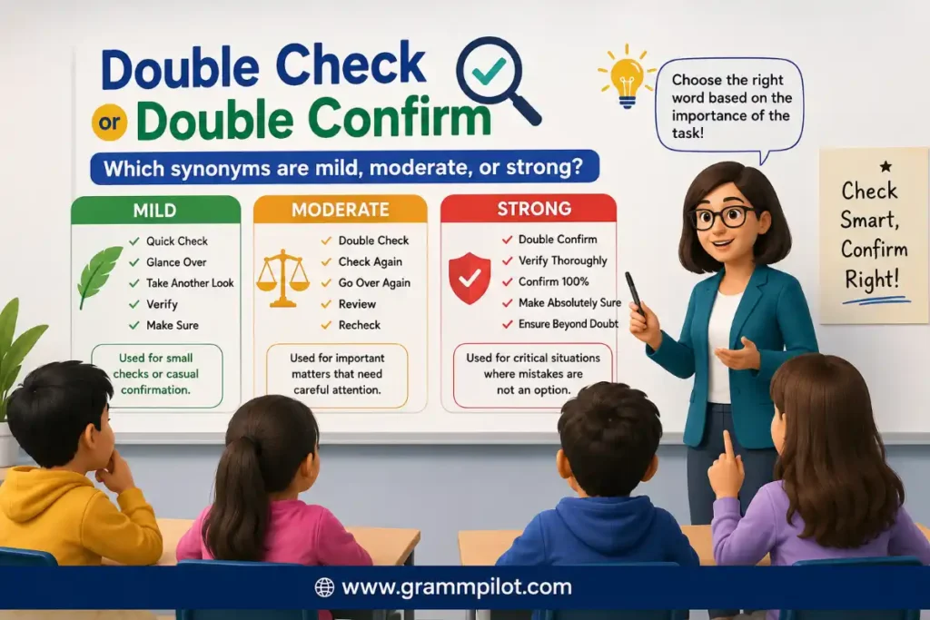 Which synonyms are mild, moderate, or strong?