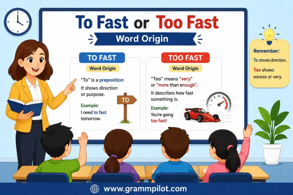 Word Origin of To Fast or Too Fast