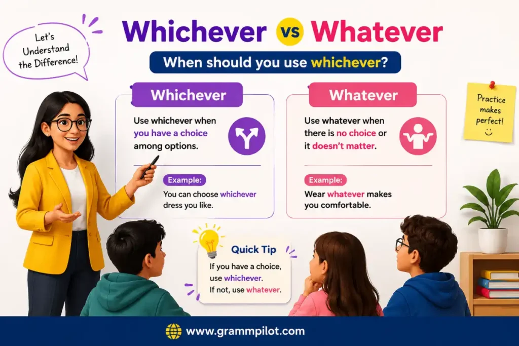 Whichever vs Whatever When should you use whichever