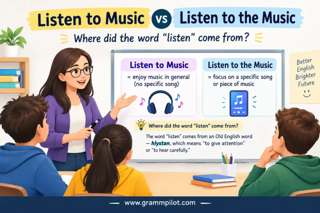 A final teacher test "Listen to Music vs Listen to the Music"