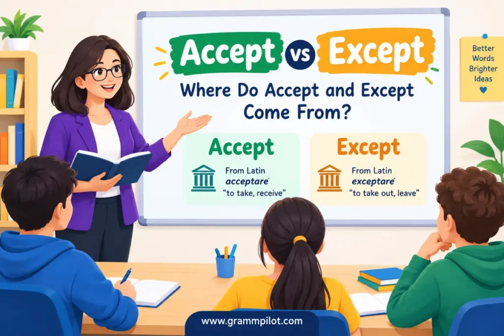 Accept vs Except: Where Do Accept and Except Come From?