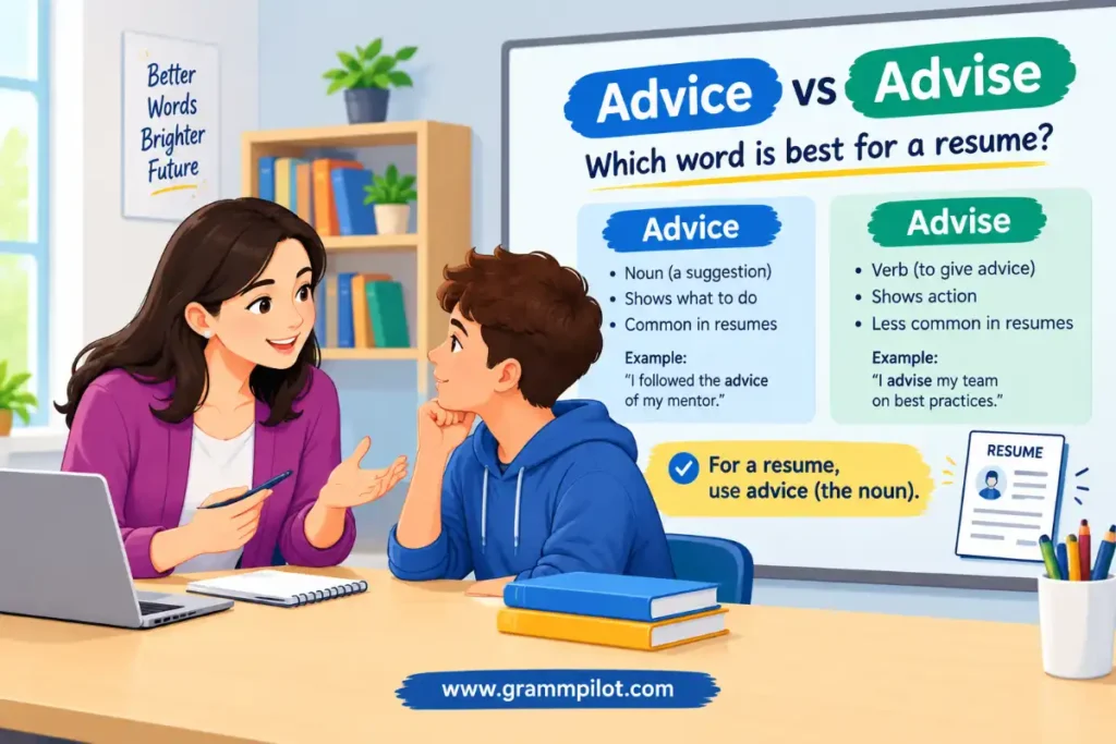 Advice vs Advise: Which word is best for a resume?