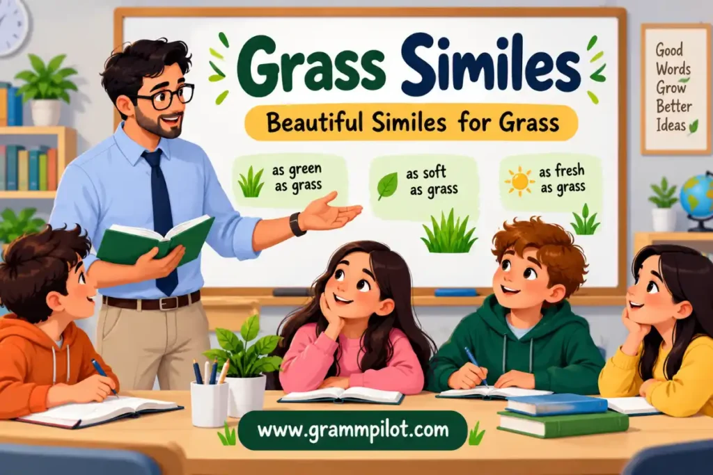 Beautiful similes for grass