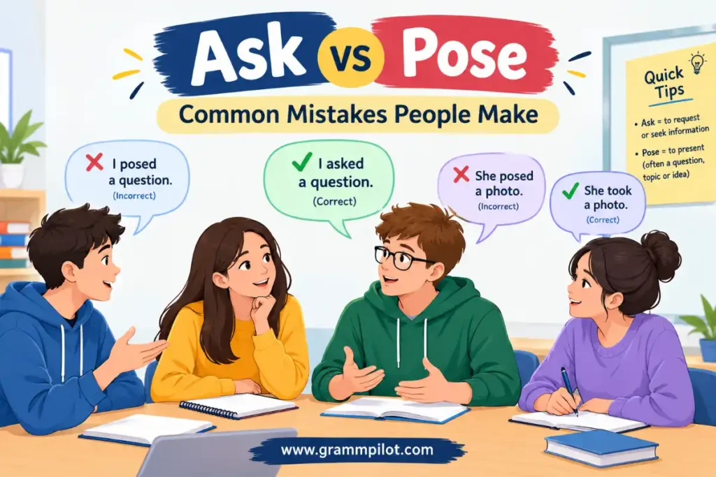 Common mistakes people make with ask and pose
