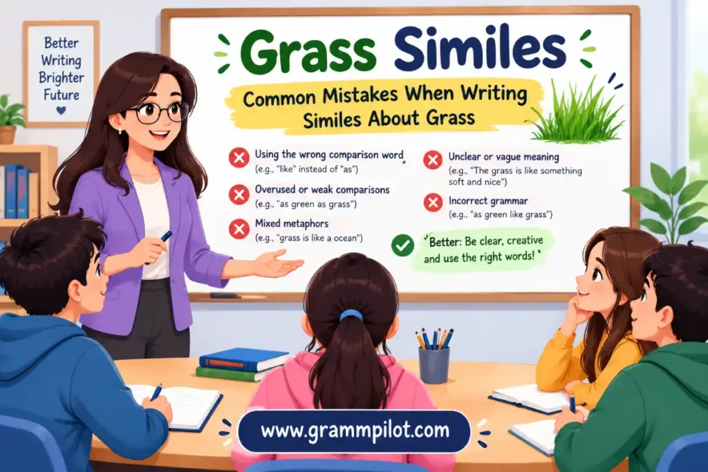 Common mistakes when writing similes about grass