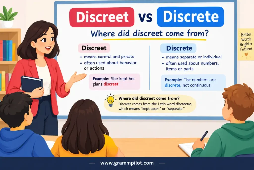 Discreet vs Discrete: Where did discreet come from?