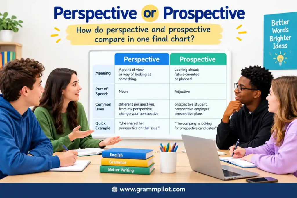 How do perspective and prospective compare in one final chart?