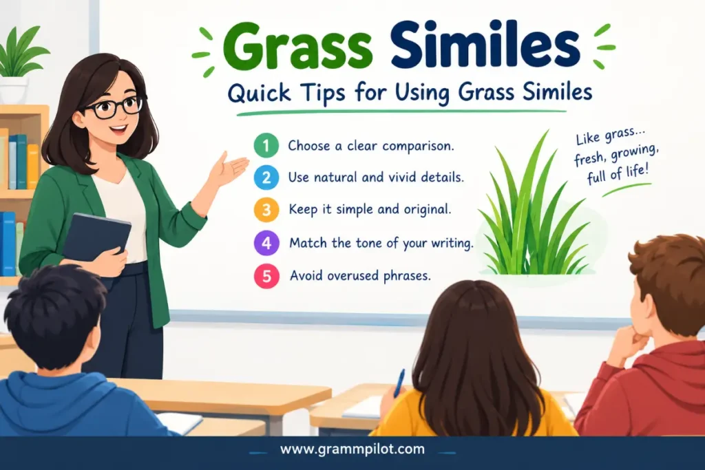 Quick tips for using grass similes