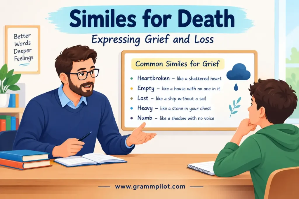 Similes for grief after death