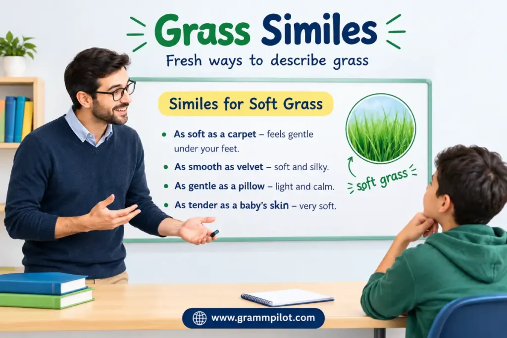 Similes for soft grass
