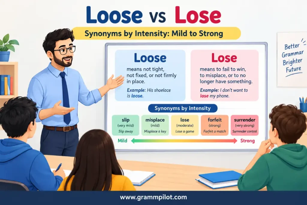 Synonyms by intensity: mild to strong