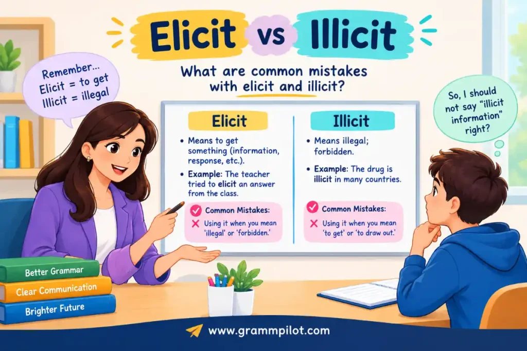What are common mistakes with elicit and illicit?