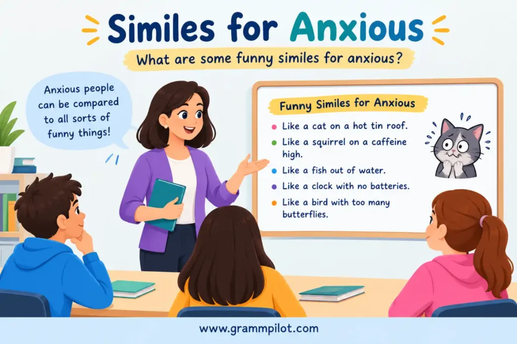 What are some funny similes for anxious?