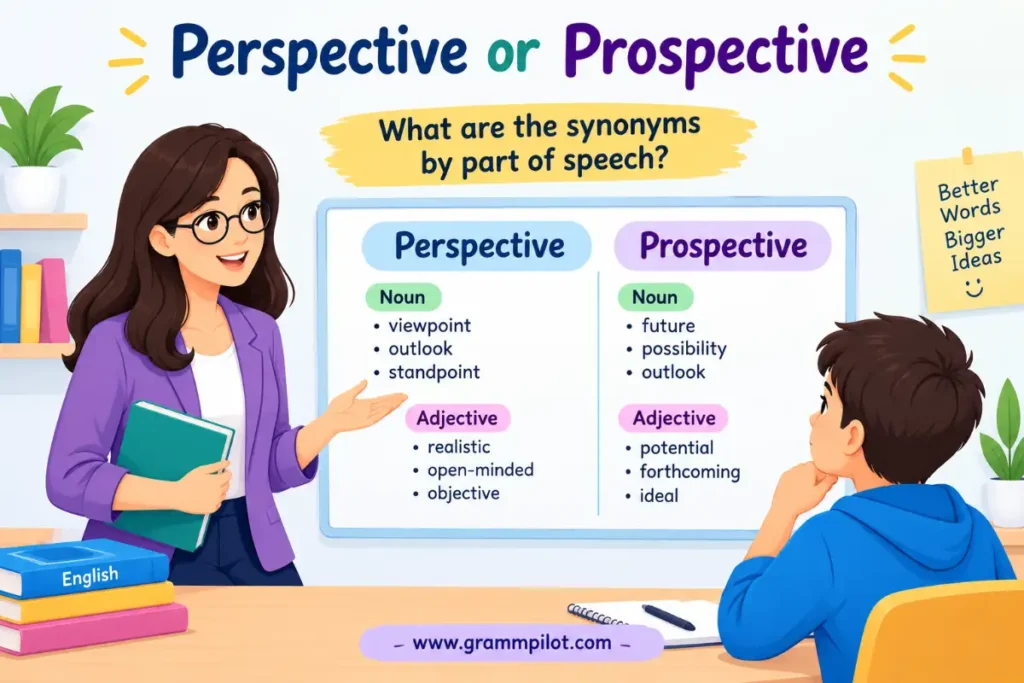 What are the synonyms by part of speech?