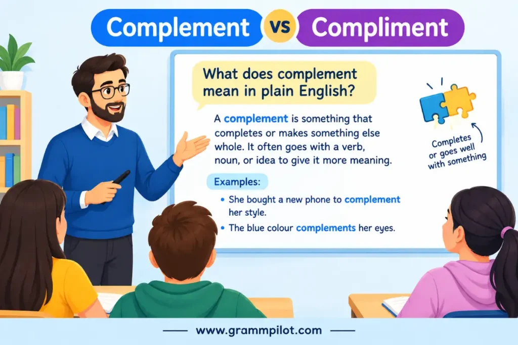 What does complement mean in plain English?