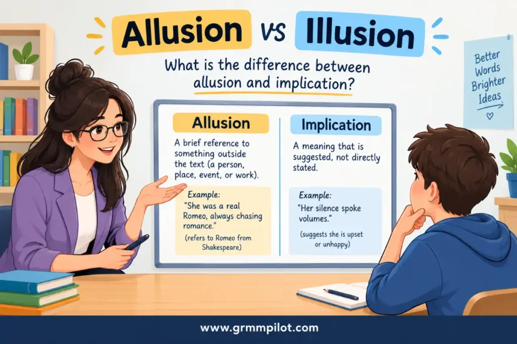 What is the difference between allusion and implication?