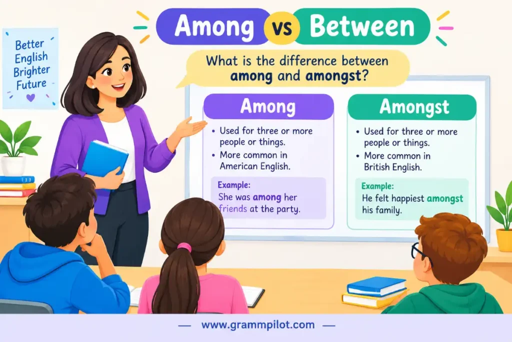 What is the difference between among and amongst?