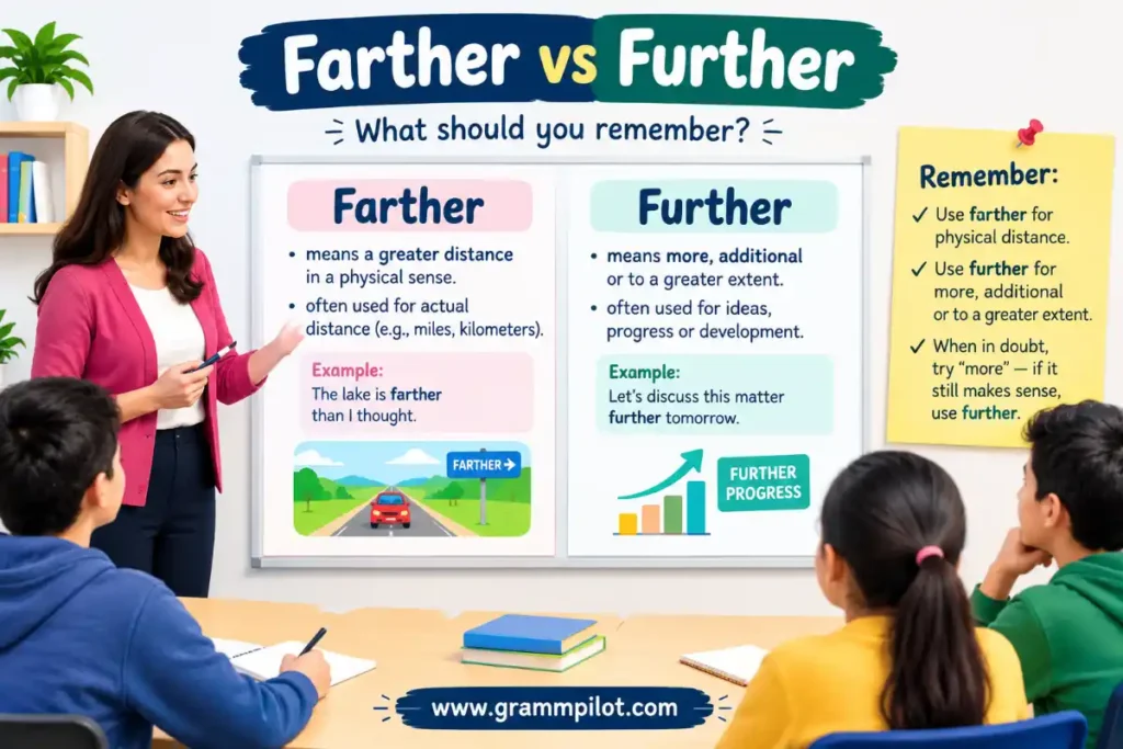 What should you remember about farther vs further?