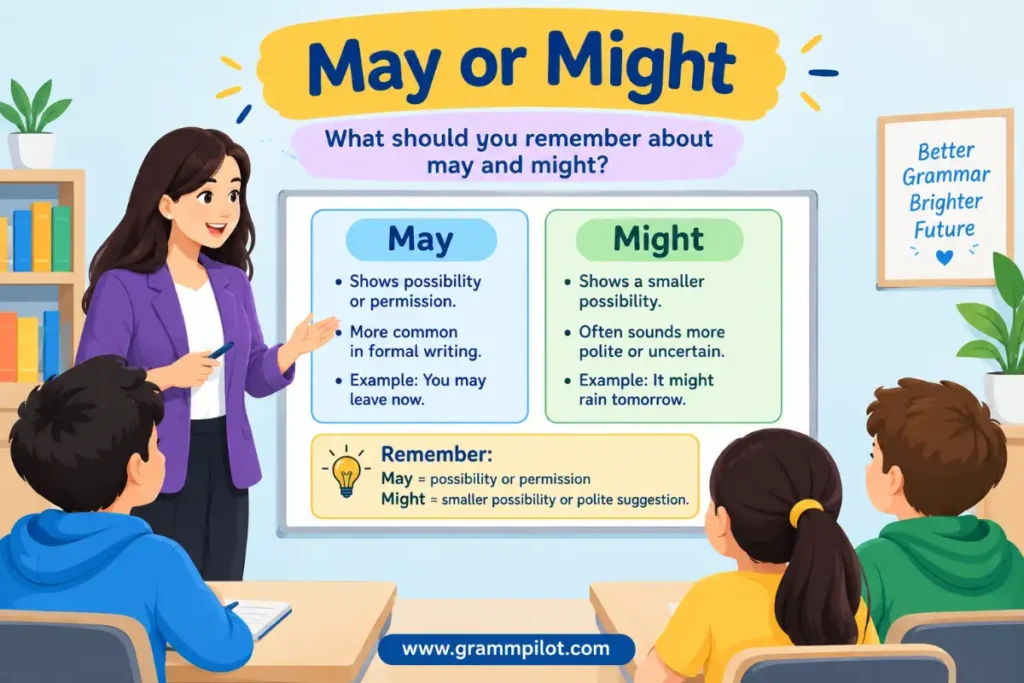 What should you remember about may and might?