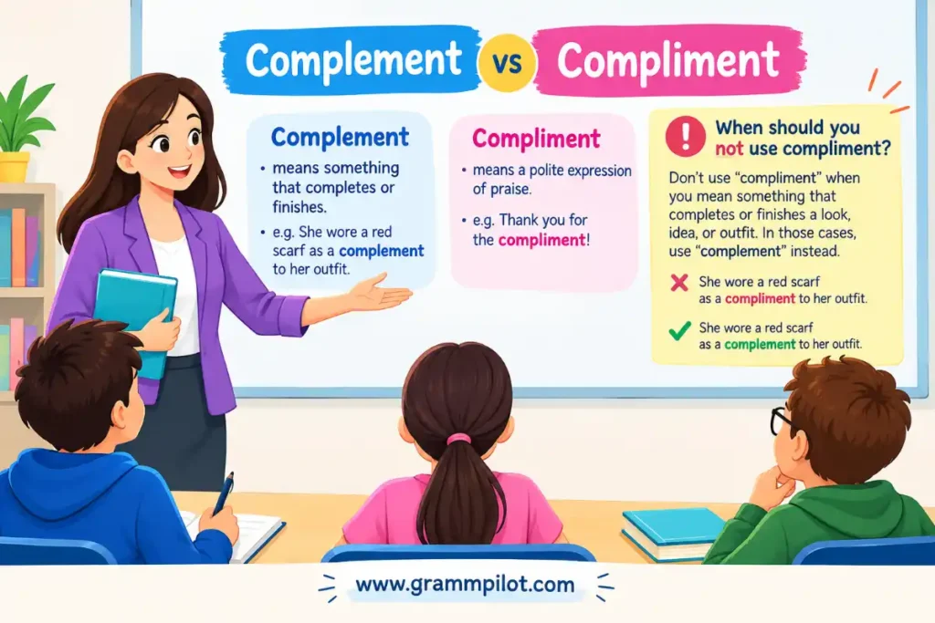 When should you not use compliment?