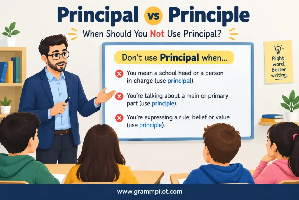 When should you not use principal?