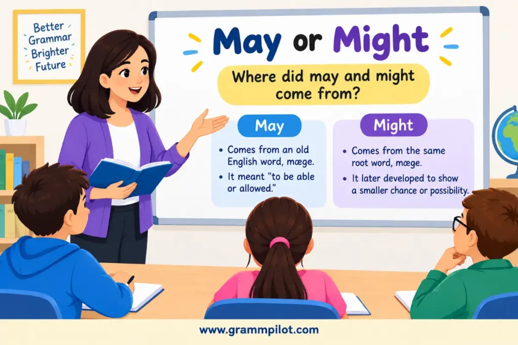 Where did may and might come from?
