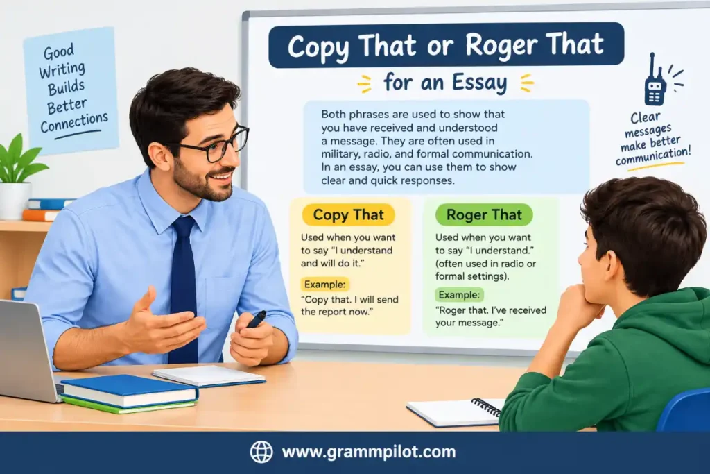 Copy That or Roger That for an Essay